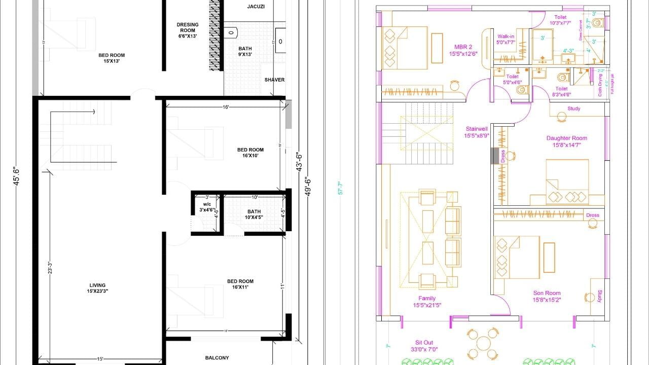 Difference between a contractor and Architect's Plan